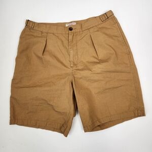 Wallace & Barnes Mens Pleated Front Adjustable Waist 4 Pocket Chino Shorts 34